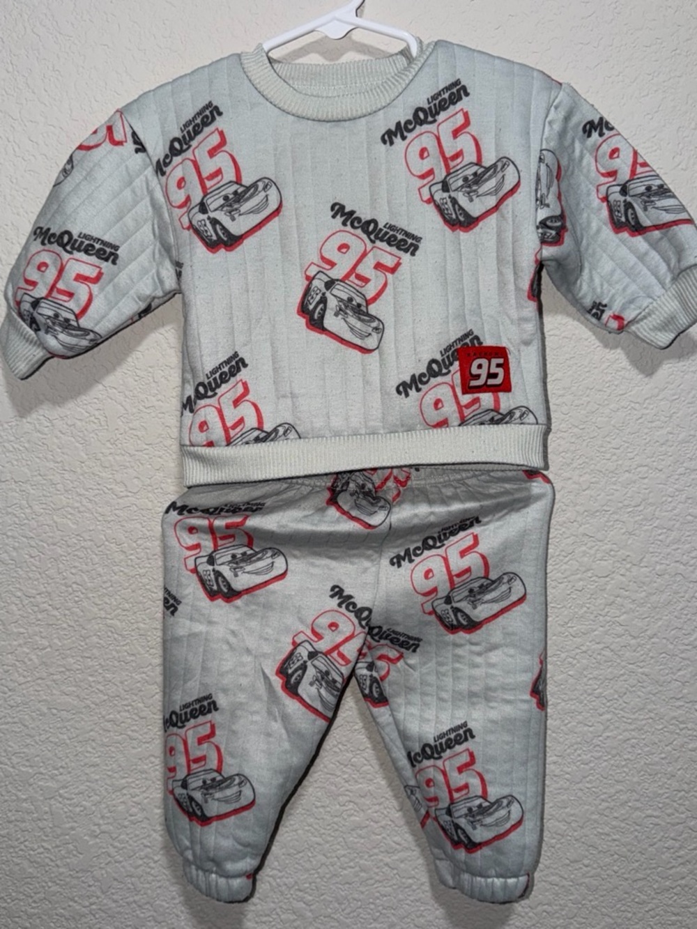 Disney Lightning McQueen 95 Pajama Set in White and Red